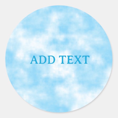 Blue Sky and Cloud Art Custom Classic Round Sticker