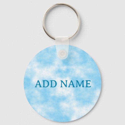 Blue Sky and Cloud Art Custom Keychain