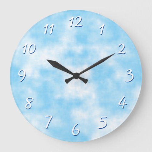 Blue Sky and Cloud Art Custom Large Clock