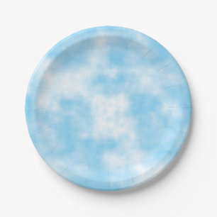 Blue Sky and Cloud Art Custom Paper Plates