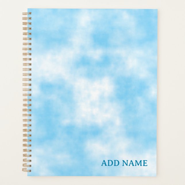 Blue Sky and Cloud Art Custom Planner (Front)
