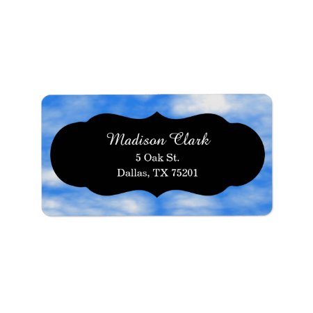 Blue Sky And Cloud Customizable Address Labels