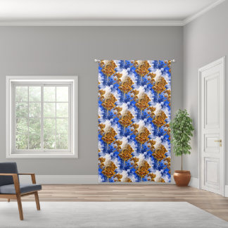 Blue Sky And Clouds Abstract Art Pattern  Blackout Curtains