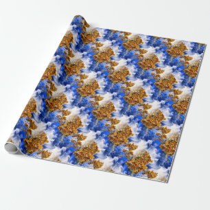 Blue Sky And Clouds Abstract Art Pattern Wrapping Paper