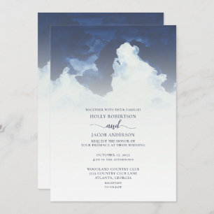 Blue Sky and Clouds Wedding Invitation