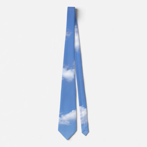 blue sky and fluffy clouds neck tie