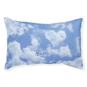 Blue Sky and Heart Shaped Cloud Template Elegant Pet Bed