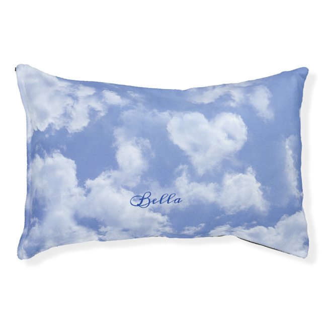 Blue Sky and Heart Shaped Cloud Template Elegant Pet Bed (Front)