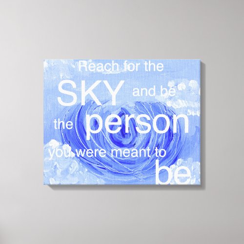 Blue Sky and Lotus Inspirational Canvas Print