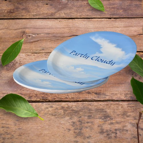 Blue Sky and White Cloud Customizable Paper Plates