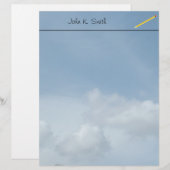 Blue sky and white clouds. (Front/Back)