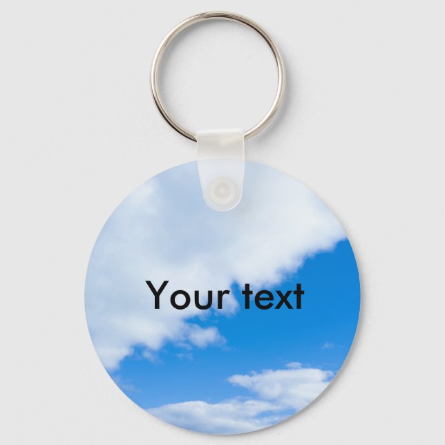 Blue sky and white clouds keychain (Front)