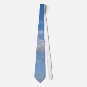 blue sky and white clouds neck tie