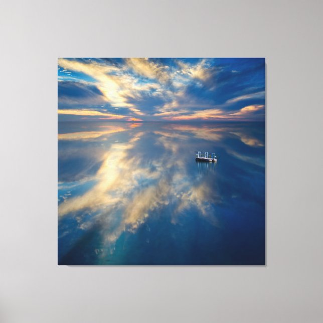 Blue Sky and White Clouds Over Sea  Canvas Print (Front)