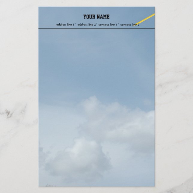 Blue sky and white clouds. stationery (Front)