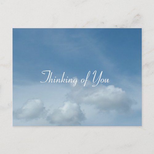 Blue sky and white clouds thinking of you postcard