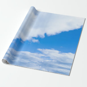 Blue sky and white clouds wrapping paper