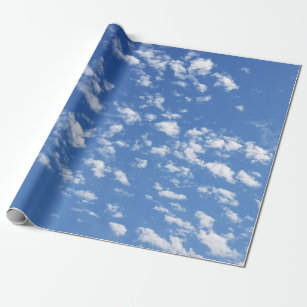 Blue Sky and White Clouds wrapping paper