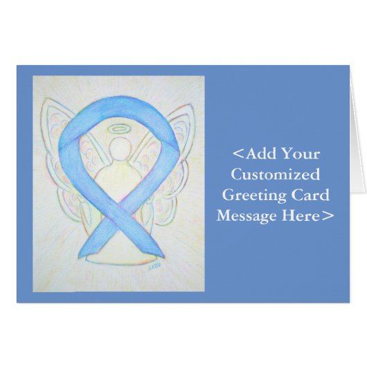 Blue Sky Awareness Ribbon Angel Cards (Front Horizontal)