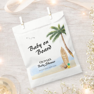 Blue Sky Baby On Board Beach Surf Baby Shower  Favor Bag