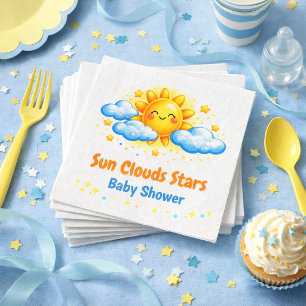 Blue sky baby shower crafts party napkins