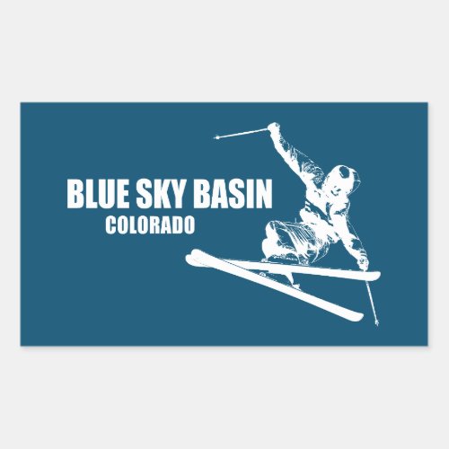 Blue Sky Basin Colorado Skier Rectangular Sticker