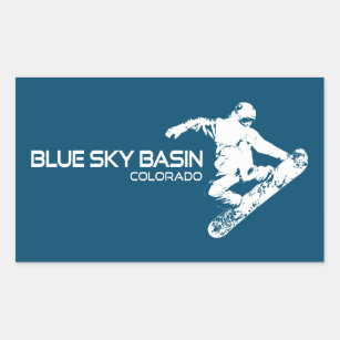 Blue Sky Basin Colorado Snowboarder Rectangular Sticker