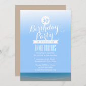Blue Sky Beach Theme Birthday Party Invitation (Front/Back)