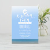 Blue Sky Beach Theme Birthday Party Invitation (Standing Front)