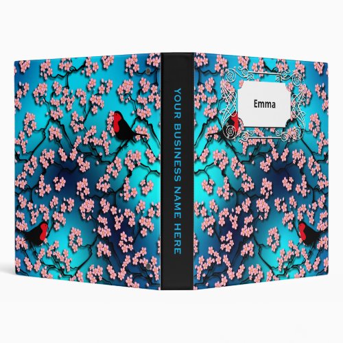 Blue Sky Bird Cherry Blossom 3 Ring Binder