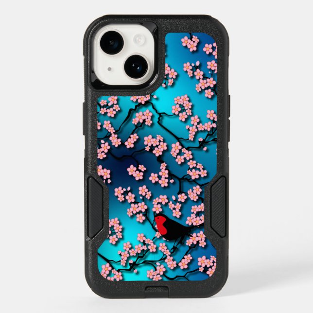 Blue Sky Bird Cherry Blossom Otterbox iPhone Case (Back)
