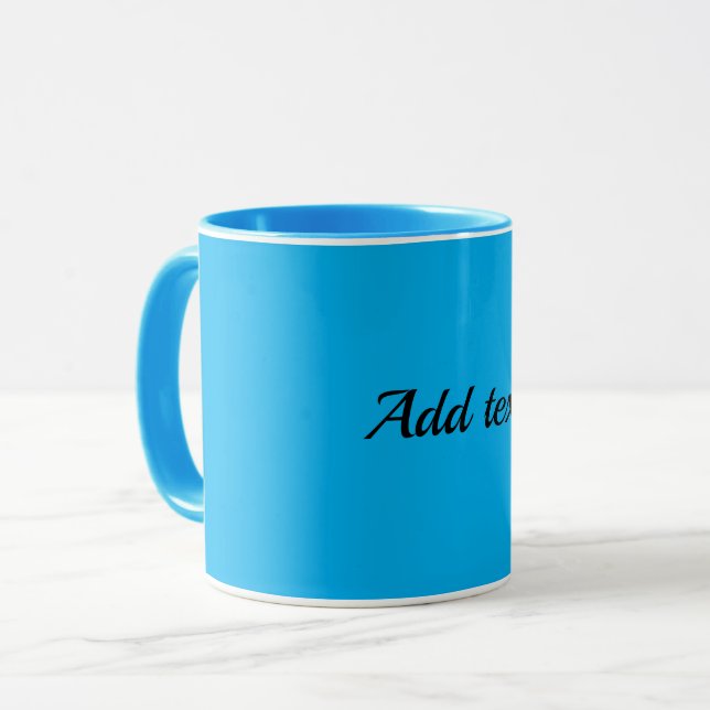 Blue, Sky Blue color TEMPLATE, personalize, Mug (Front Left)