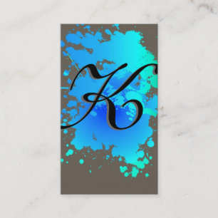 Blue Sky Blue Ink Paint Splash Business Card