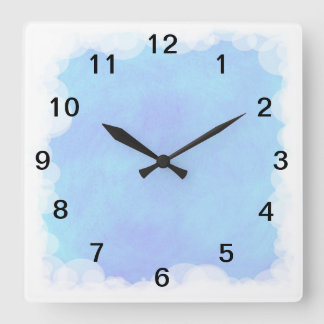 Blue Sky Bubbles and Clouds Wall Clock