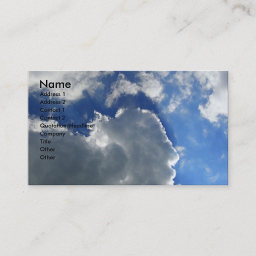 Customizable Blue Sky Business Card Templates
