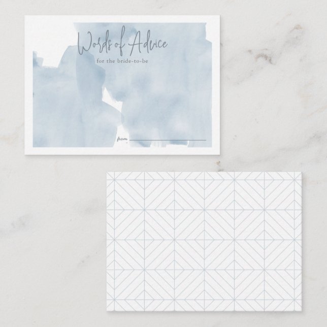 Blue Sky Cloud 9 Bridal Shower Advice Enclosure Card (Front/Back)