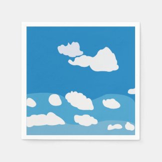 Blue Sky Cloud Birthday Party Napkins