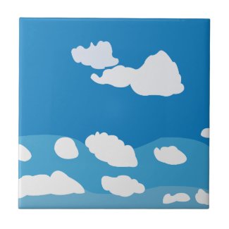 Blue Sky Cloud Ceramic Tile