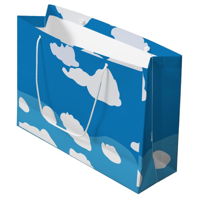 Blue Sky Cloud  Large Gift Bag (Front Angled)