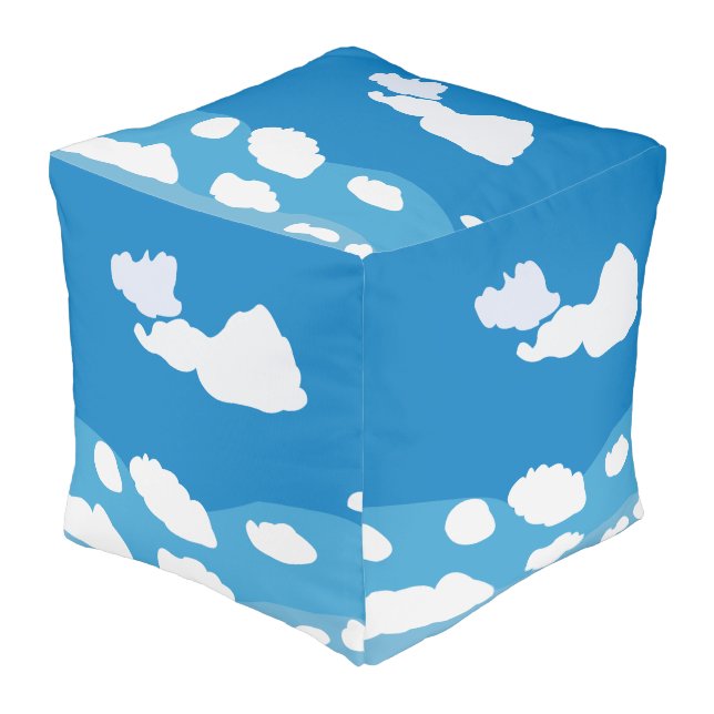 Blue Sky Cloud Pouf (Angled Front)