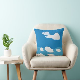 Blue Sky Cloud Throw Pillow