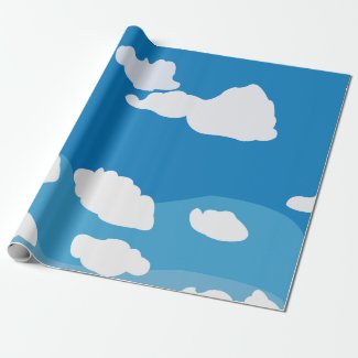 Blue Sky Cloud  Wrapping Paper