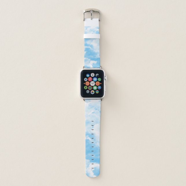 Blue Sky Clouds Apple Watch Band (Front)