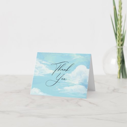 Blue Sky Clouds Baby Shower Thank You Card - Blue Sky Clouds Baby Shower Thank You Card