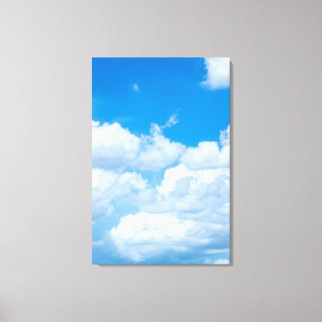 Blue Sky Clouds Background Skies Heaven Design Canvas Print (Front)