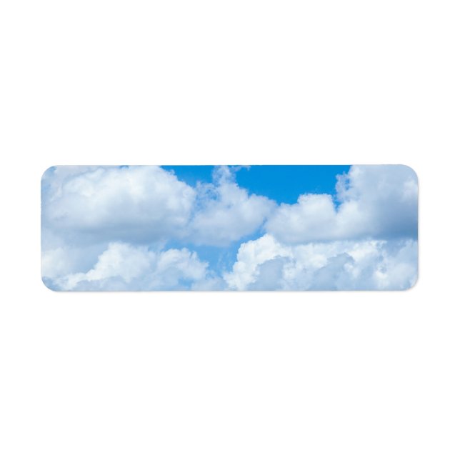 Blue Sky Clouds Background Skies Heaven Design Label (Front)