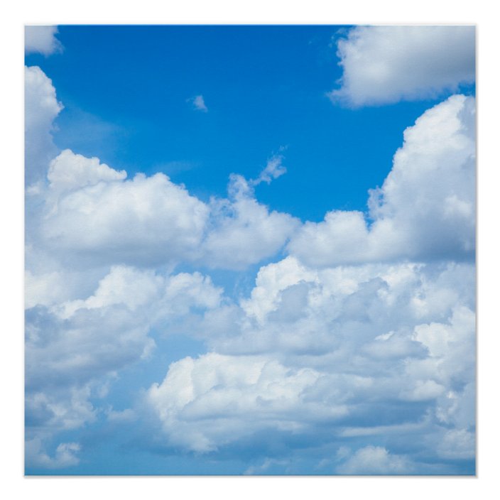Blue Sky Clouds Background Skies Heaven Design Poster Zazzle Com