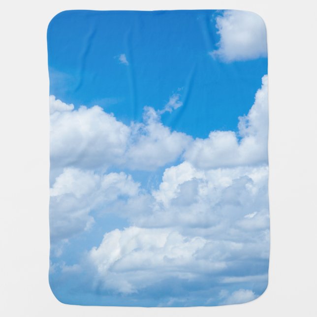 Blue Sky Clouds Background Skies Heaven Design Stroller Blanket (Front)