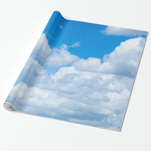 Blue Sky Clouds Background Skies Heaven Design Wrapping Paper