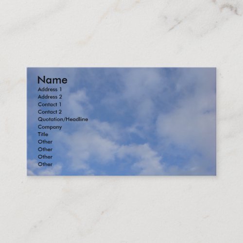 Blue Sky Clouds Business Card